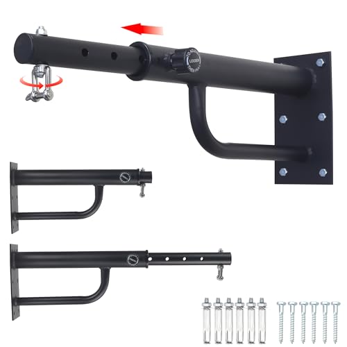 NEWAN Wall Mount Heavy Bag Hanger,5 Adjustable Length Punching Bag Hanger,Rotate 360 Degrees Boxing Bag Bracket for Home Gym Indoor Outdoor (Max 800lbs)