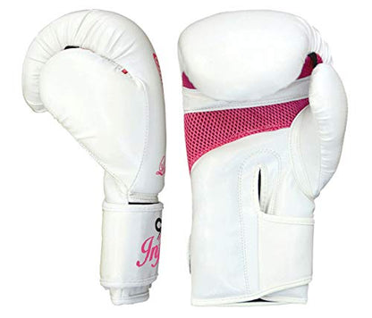 Womens Boxing Gloves Kids MMA Training Ladies Punching Mitts Girls Childrens - color: White ButterFly Boxing Gloves, size: 16Oz