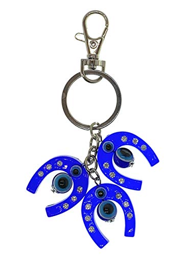 LUCKBOOSTIUM Evil Eye Keychain & Protection, Evil Eye Car Hanging Ornament, Rear View Mirror Accessories, Home Decor - color: Evil Eye Horseshoe