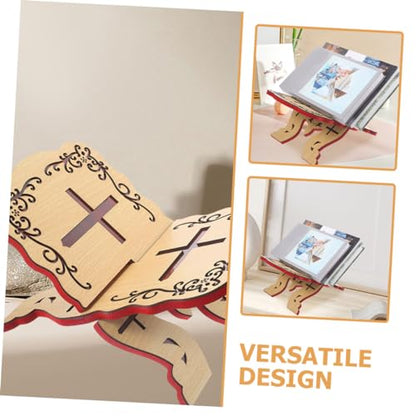 COHEALI Wooden Quran Holder Book Stand Detachable Reading Rack Compact Desktop Bookshelf for Quran Bible Piano Scores and Study Materials