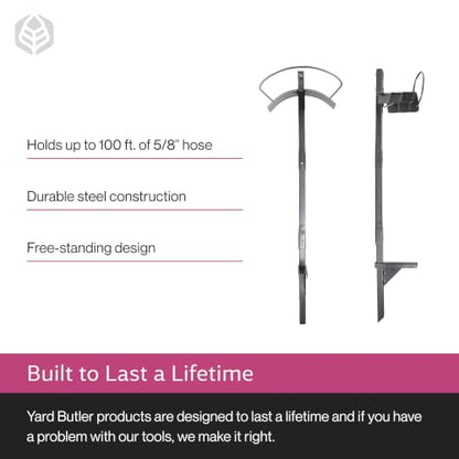 Yard Butler Free Standing Garden Hose Holder, Steel | Steel Freestanding Hose Holder for Lawn and Garden, Water Hose Storage and Organizer, Garden Caddy and Hose Hanger - size: Hanger