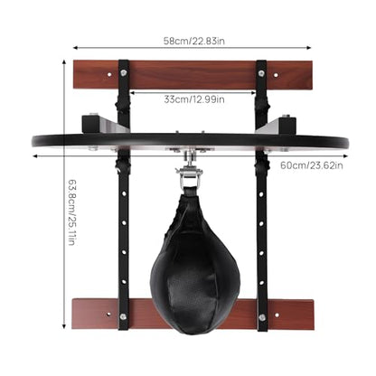 Wall Mounted Adjustable Speed Bag Platform Kit, Adjustable Height Boxing Speed Punching Ball, Professional Fitness Ball Boxing Reaction Training Equipment for Fitness, 25.39 * 22.83Inch