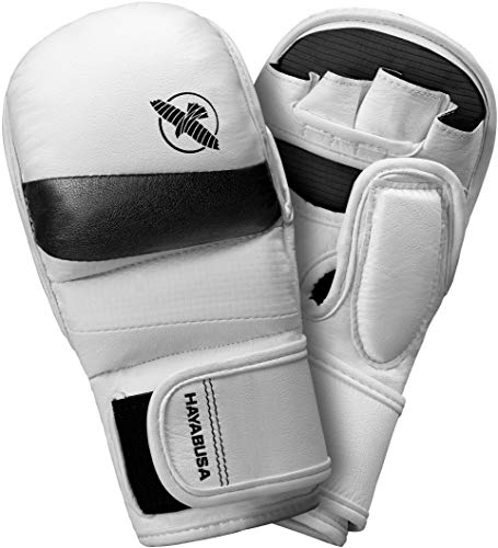 Hayabusa T3 7oz Training Sparring MMA Gloves for Men and Women - color: White/Black, size: Large