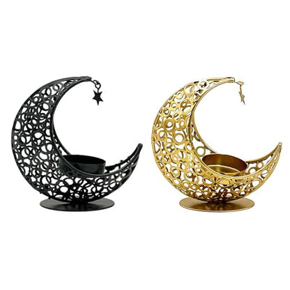 Elegant Moon Shaped Table Decor Metal Stand Soft Lighting for Couple Housewives and Interior Decor Enthusiasts Dining Table Decoration