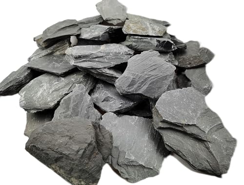 Voulosimi Natural Slate Rocks PH Neutral Stone Perfect Rocks for Aquariums, Landscaping Model,Tank Decoration,Amphibian Enclosures (3.5 LB, 1-3 inch) - color: 3.5 LB, size: 1-3 inch