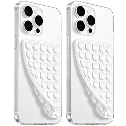 JingJinYY Anteel 2 Pack Double Sided Silicone Suction Cup Phone Case Mount, Hands-Free Strong Grip Silicon Phone Holder for Selfies and Videos, Non Slip Phone Accessories (White) - color: White