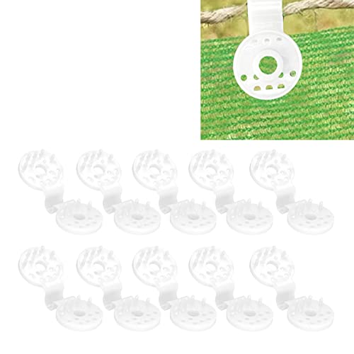 100 Piece Shade Cloth Plastic Clips Mesh Clip,Tarp Clips Shade Cloth Heavy Duty Lock Grip for Sun Shade Net, Anti Bird Netting, Garden Netting, Shade Fabric Accessories - color: White