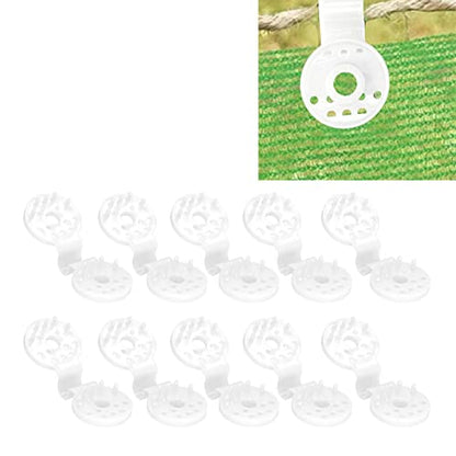 100 Piece Shade Cloth Plastic Clips Mesh Clip,Tarp Clips Shade Cloth Heavy Duty Lock Grip for Sun Shade Net, Anti Bird Netting, Garden Netting, Shade Fabric Accessories - color: White