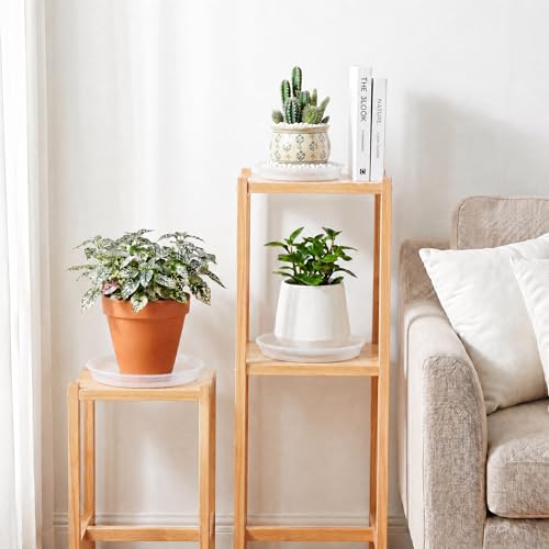 5 Pack 13 Inch Clear Plant Saucers, 5 7 9 11 13 15 Inch Plastic Plant Trays for Flower Pots Plant Drip Water Catcher Tray Indoors Outdoor (13 Inch) - size: 13 Inch