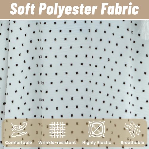 Polka Dot Abaya| Hooded Abaya for Muslim Women| 1pc Hoody Dress| Maxi Dress - color: White, size: Size 1