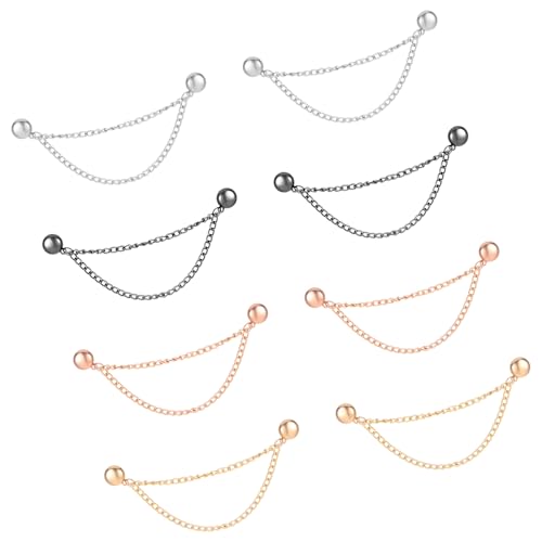 8PCS Magnetic Clothing Clip Magnet Button Clip with Chain Shirt Clip