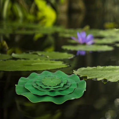 5pcs Simulated Lotus Leaf Ornament Set, Floating Fish Tank and Pond Decor, Vivid Artificial Lotus Leaves in 10cm to 38cm Sizes for Aquarium and Outdoor Water Garden Display