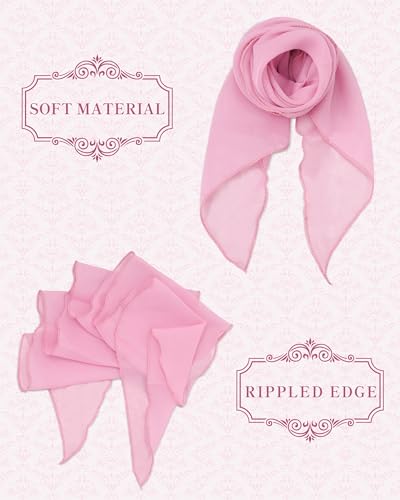 Chiffon Scarf for Women, Removable Flower Neck Scarf Light Soft Fashion Rose Scarves Versatile Headband or Hair Band - color: Pink