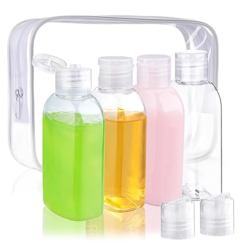 Cosywell Travel Shampoo Bottles 4pcs 3.4oz Travel Bottles for Toiletries - color: 3.4oz Clear - 4 Blank