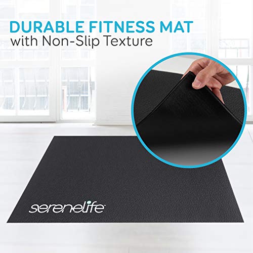 Elliptical Fitness Exercise Equipment Mat - Exercise Machine Floor Mat, Elliptical Mat, Fitness Mat, Gym Mat, Jump Rope Mat w/Durable with Non-Slip Texture - SereneLife SLELMAT5
