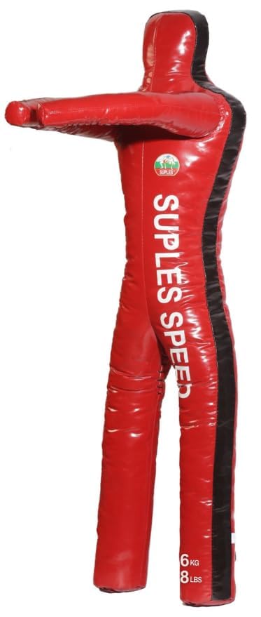 Suples Speed Wrestling Dummy with Legs – Vinyl Throwing Dummy for MMA, Judo, Jiu Jitsu & Grappling Training - color: Red, size: Medium (46 lb.)