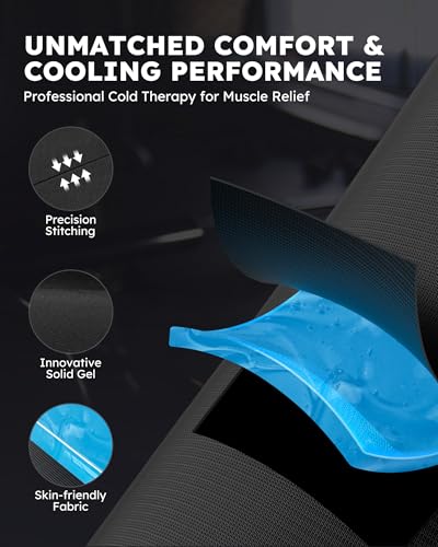 Full Leg Ice Pack Wrap with 360° Coverage with Strap for Muscle Recovery After Exercise, Ice Pack Wrap Around Entire Leg for Pain Relief, Foot Calf and Thigh Legs Shins Hamstrings (universal) - size: universal