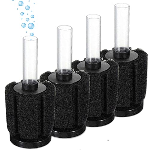 Bio Sponge Filter Air Pump Driven Up to 20 Gallon Each, Breeding Fry Betta Shrimp Fish Tank Aquarium (Small 4-Pack) - size: Small 4-pack
