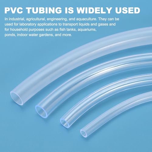 PATIKIL 1pcs Plastic Tubing, 16mm x 19mm x 10M Vinyl Tubing Clear Tube with Hose Clamps, Soft Hose Line Pipe for Multipurpose Industrial Vinyl Aquarium - size: 16mm x 19mm x 10M
