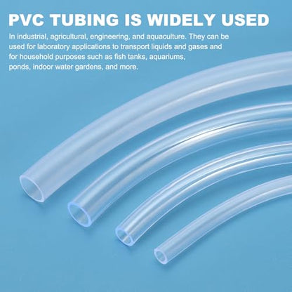 PATIKIL 1pcs Plastic Tubing, 16mm x 19mm x 10M Vinyl Tubing Clear Tube with Hose Clamps, Soft Hose Line Pipe for Multipurpose Industrial Vinyl Aquarium - size: 16mm x 19mm x 10M
