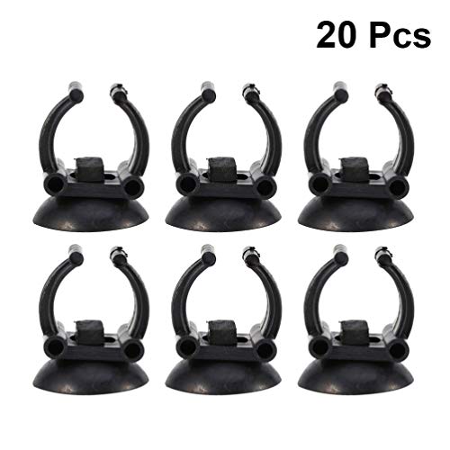 balacoo 20pcs Aquarium Suction Cups for Fish Tank Heating Rods Durable Strong Hold Easy Installation for Home Store Use Black