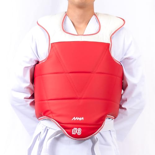 AAMA Solid Reversible Olympic Style Taekwondo Chest Guard Protector - size: 7