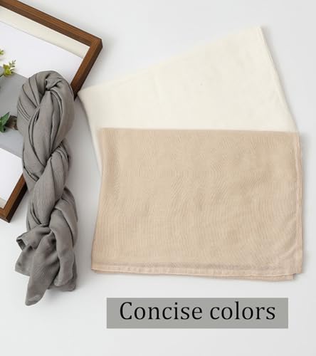 Thin Cotton Scarf For Spring And Summer, Pure Color Edged Sunscreen Shawl - color: 11