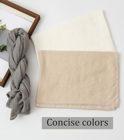 Thin Cotton Scarf For Spring And Summer, Pure Color Edged Sunscreen Shawl - color: 11