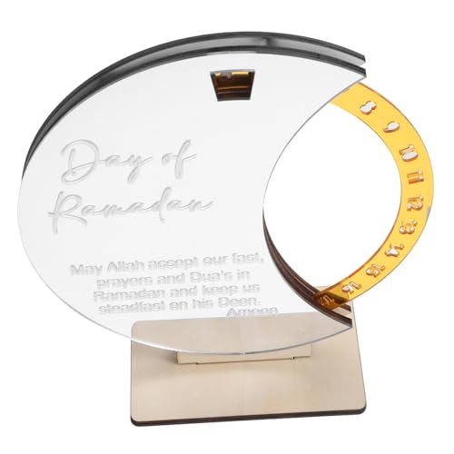 Angoily Ramadan Countdown Calendar Wooden Advent Reminder Decoration for Elegant Rotating