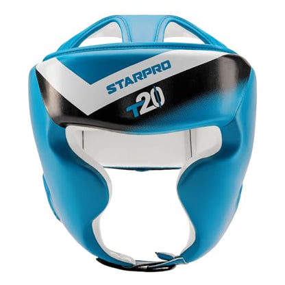 Starpro Boxing Headgear for Men Women - Safety Headguard with Padding - Muay Thai MMA Training Sparring Karate - color: Solar blue / White, size: Small
