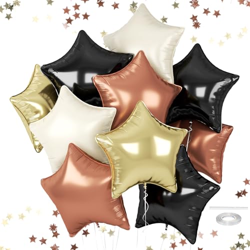 Brown Star Balloons, 18 Inches Netural Star Foil Balloon for Helium - color: Brown Nude