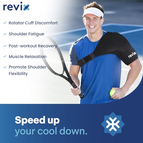 REVIX XL Shoulder Ice Pack Wrap for Rotator Cuff, with Removable Gel Pack | Reusable Gel Cold Wrap, 30-Minute Cooling, Flexible Fit for Recovery, Workout Relief & Daily Comfort, Men & Women - size: XL, style: With Removable Gel Pack