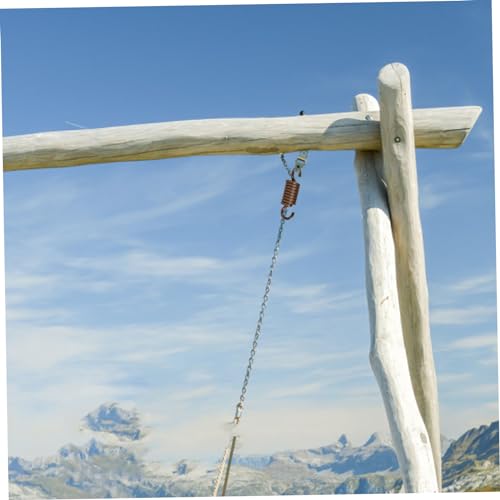1set Heavy Duty Metal Hammock Swing Springs Hanging Chair Accessories for Porch Use Double Seat Spring Set - color: Coffee