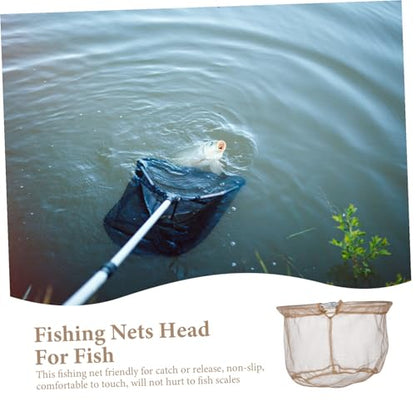 Totority Detachable Head Round Fishing Net with Stainless Steel Frame Folding Landing Net for Recreational Fishing Lightweight Corrosion-Resistant Fish Catching Equipment for Fish