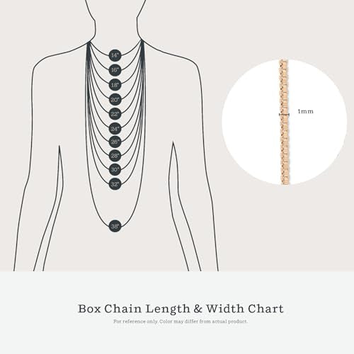 KEZEF 18K Gold Plated 925 Sterling Silver Box Chain Necklace for Women, 1mm Thin & Sturdy Italian Chain Necklace, Rose Gold & Silver Available, 15/16/18/20/22/24/30 Inch - color: Rose Gold, size: 15 Inch