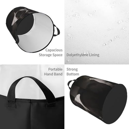 Boston Terriers At Dog Show Round Waterproof Oxford Cloth Laundry Basket Multi-Purpose Storage Basket Toys Books Clothes Storage Basket - color: Black 3
