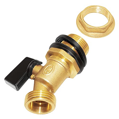 Joywayus Brass Water Container/Rain Barrel Spigot 3/4" Threaded | Quarter Turn Ball Valve, Bulkhead Fitting, Garden Hose Thread Connection - style: Style 1