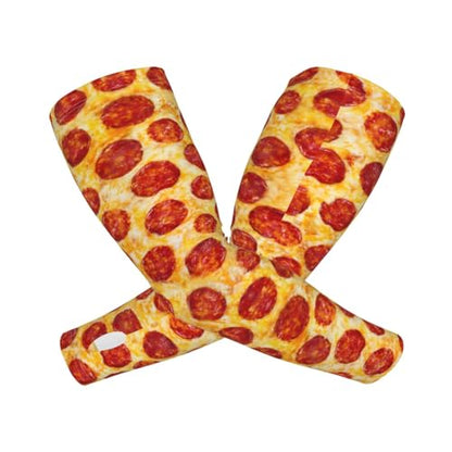 Cooling Arm Sleeves Cover Summer Sun Protection Arm Sleeves For Men Women Baseball Cycling Golf Running - color: Pepperoni Pizza 23