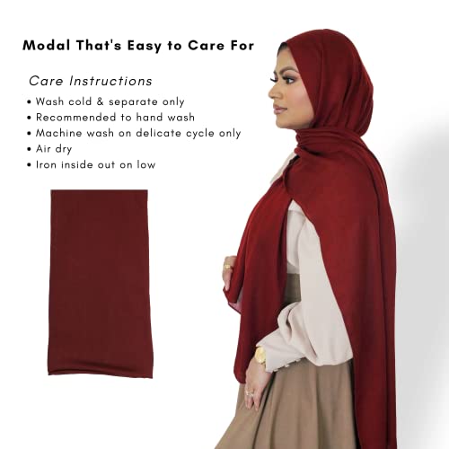Modal Hijab for Women | Headscarf - color: Crimson Modal - Plain Hijab