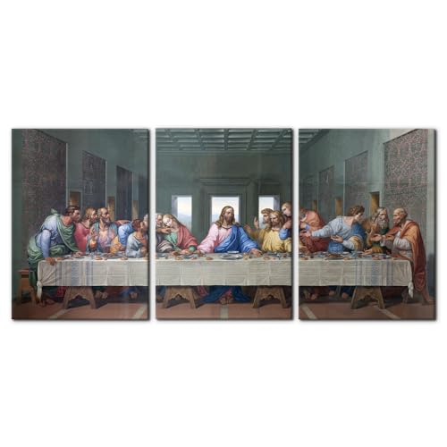 Pacimo 3 Pieces Classic Canvas Wall Art Prints The Last Supper Painting Prints on Canvas Jesus Modern Artwork Giclee Gallery Wrap Wall Decor Stretched and Framed Ready to Hang- 20"x28"x3 - color: Wallart-12, size: 20"x28"x3 Panels