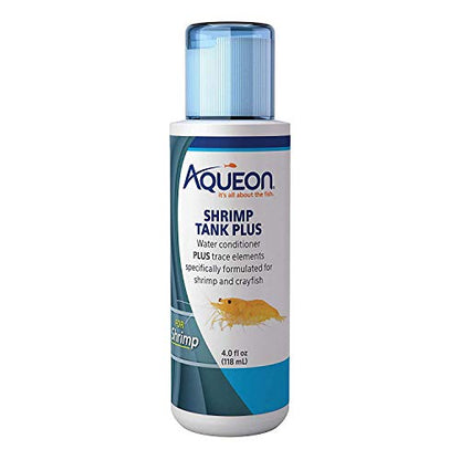 Aqueon Shrimp Tank Plus for Shrimp Aquarium, 4 Fluid Ounces | Aquarium accessories for freshwater shrimp, neutralizes chlorine, chloramines, ammonia and heavy metals - size: 4 Fluid Ounces