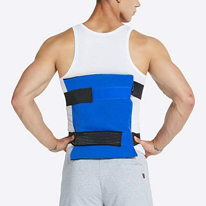 WORLD-BIO Large Gel Ice Pack Wrap for Injuries, Reusable Cold Compress Therapy Ice Pack with Straps for Swelling, Bruises, Hip, Knee Replacement Surgery, Back, Shoulder,11" x 14" Blue - size: 11x14 Inch (Pack of 1)
