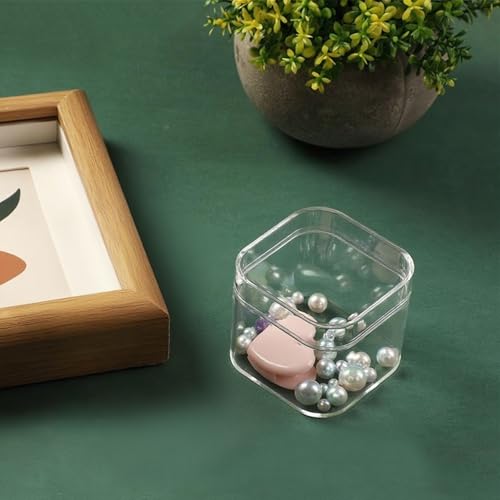 Small Acrylic Box Plastic Square Cube Clear Display Box ith Lid Acrylic Candy Boxes for Birthday Wedding Party Favor - size: 2.2 x 2.2 x 1.9 Inch