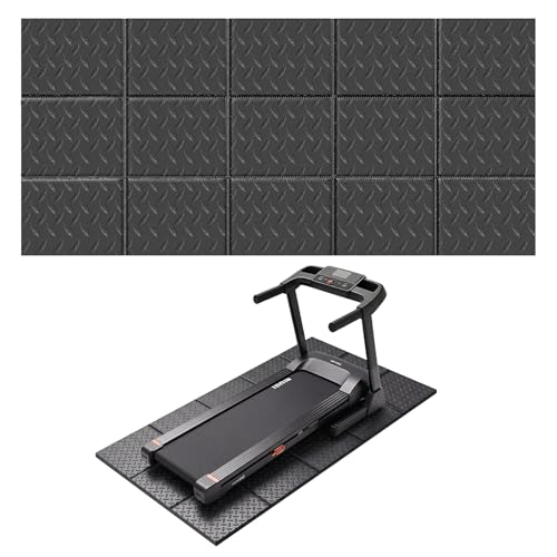 THAILE Gym Equipment Mat, 79" x 39"x 0.16" Exercise Equipment Mat | Heavy-duty floor protector for treadmills, ellipticals, bikes and weight equipment; reduces vibration, noise and floor damage - size: 79L''×39W''×0.16''