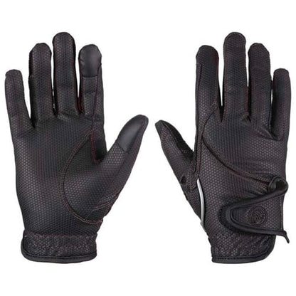 Ovation Unisex Tek-Flex Riding Gloves | Durable All-Season Leather Gloves with Touch Screen and Hook & Loop Wrist Closure - color: Black/Black, size: X-Large