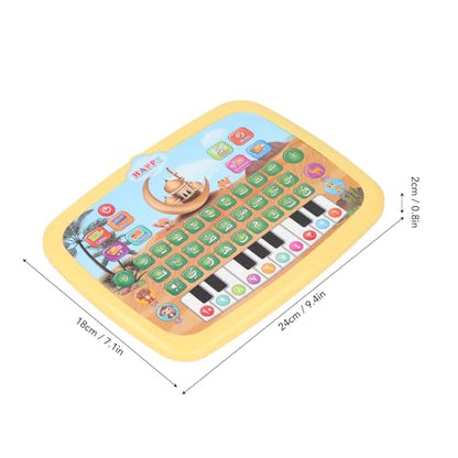 Intelligent Arabic Learning Reading Machine, Educational Toy with 28 Alphabet Words & 10 Numbers, Electronic Arabic Learning Book (Yellow) - color: Yellow