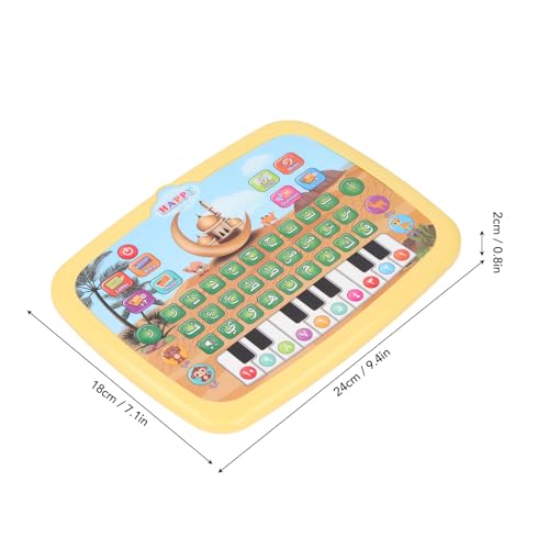 Intelligent Arabic Learning Reading Machine, Educational Toy with 28 Alphabet Words & 10 Numbers, Electronic Arabic Learning Book (Yellow) - color: Yellow