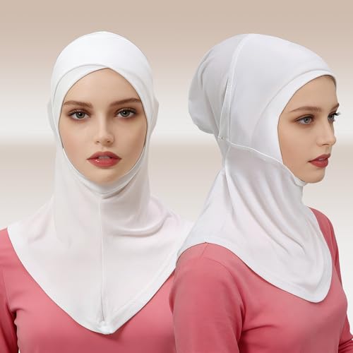 Solid Women Muslin Head Scarf Plain Under Scarf Turban Cap Flexible Viscose Neck Collar Bonnet Chic Wear For Gym Ramadan - color: Navy