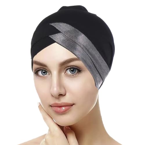 PURFUN 2 Pcs Muslim Inner Hijab Caps Women Girls Stretchy Breathable Full Cover Undercap Tube Bonnet Under Scarf Hats Beanie - color: White+deep Grey/2pcs