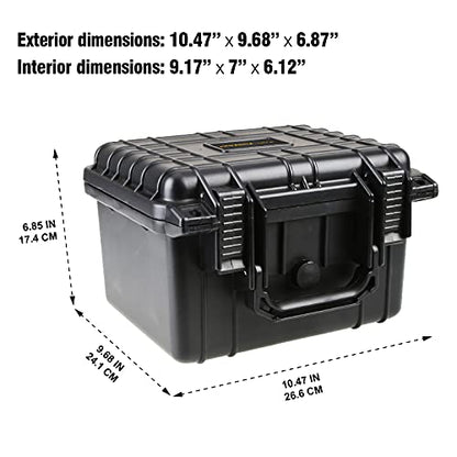 Olympia 10.47" Waterproof Hard Case with DIY Customizable Foam, Fit use of Gear, Equiment, Camera and so on